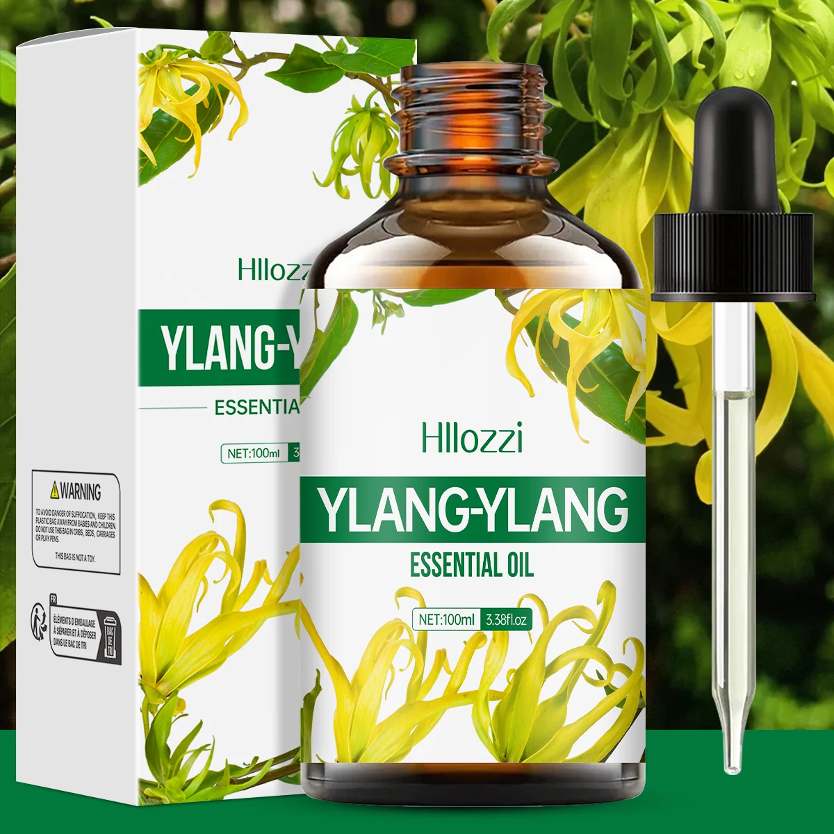Ätherisches Ylang-Ylangöl wird für Hautpflege, Massage, Baden verwendet und eignet sich für Gesicht, Körper, Nägel und Haare. Image