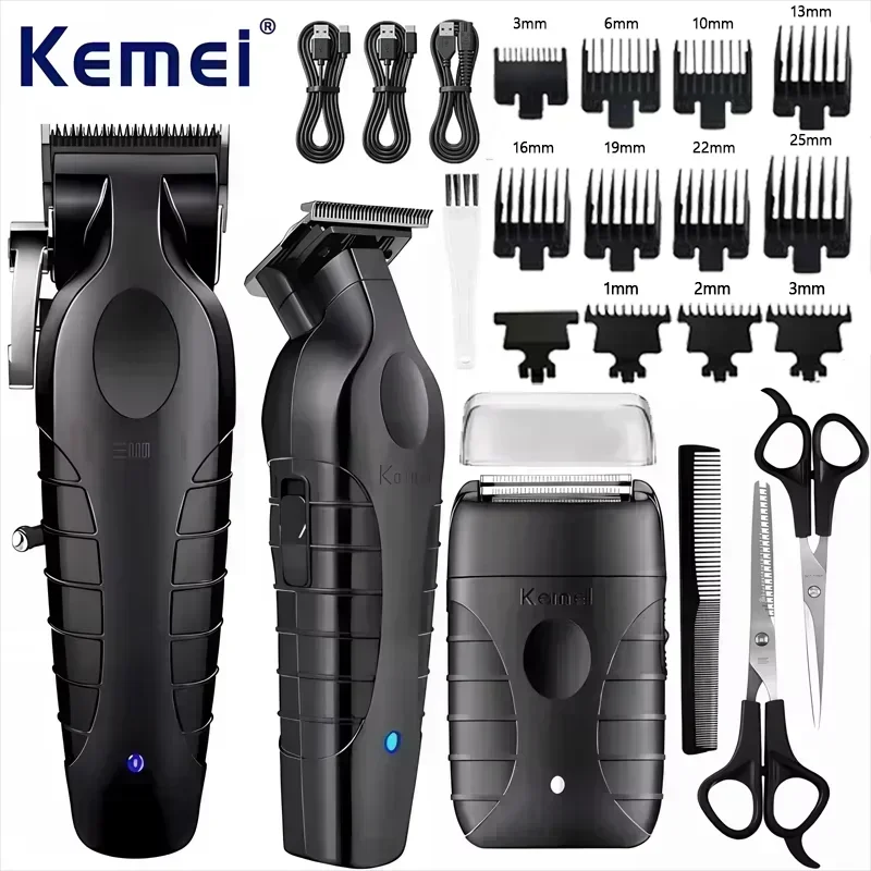 Kemei Professionelles Haarschneidemaschinen-Set, Elektrorasierer, männliche Haarschneidemaschine, Maschine, Haarschneidemaschine, Kit für Männer, elektrischer Trimmer Image