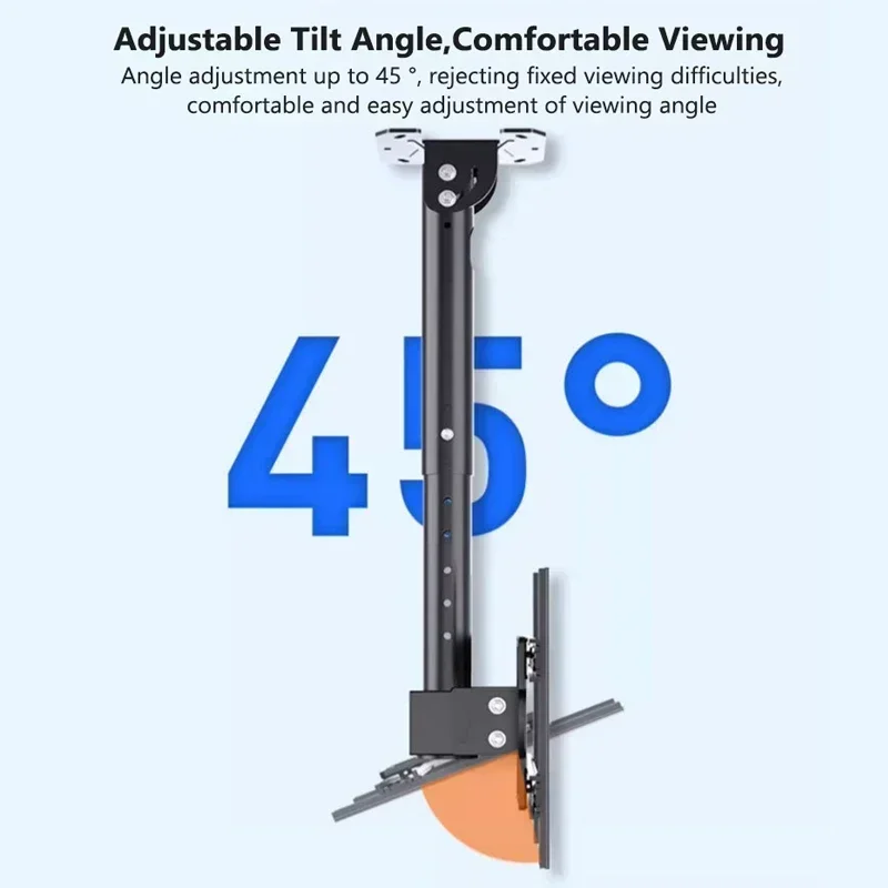 Decken-TV-Halterung, voll bewegliche TV-Halterung, drehbar, neigbar, höhenverstellbar, hängende TV-Halterung für die meisten 32–75 Zoll flachen, gebogenen Fernseher/Monitore