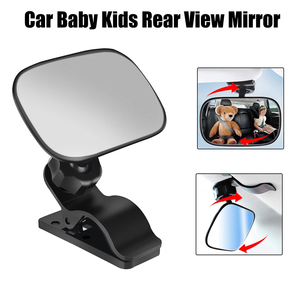 360 Umdrehung 2 in 1 Auto Ornament Auto Rücksitz Baby Kinder Spiegel verstellbar Universal Mini Sicherheits monitor Image