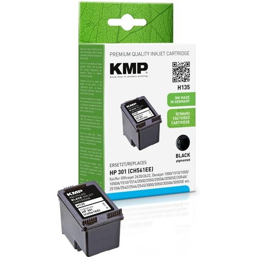 KMP Kompatibel HP 301 Tintenpatrone CH561EE Schwarz Image