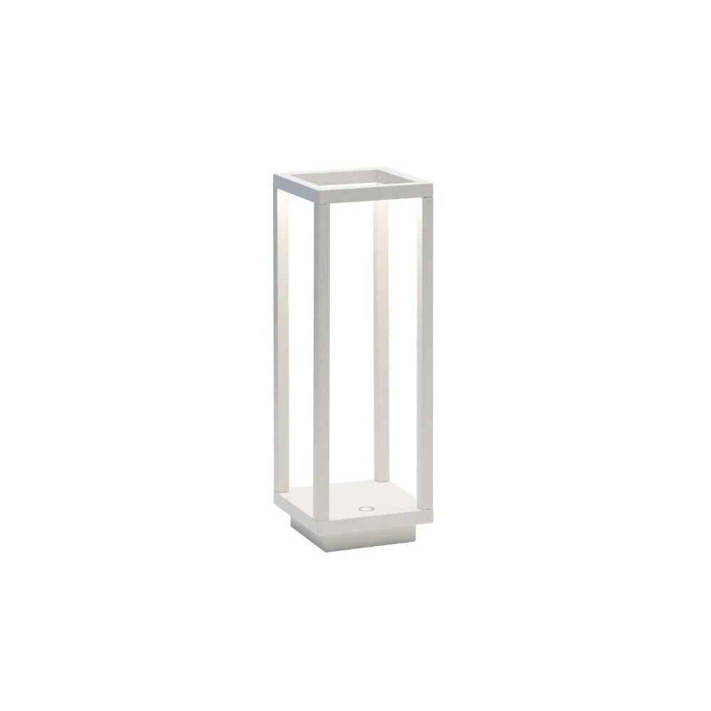 Zafferano Startseite Weiße LED-Tischlaterne 2,2 W batteriebetrieben IP54 Safran 3000 K 12 h maximale Leistung in Aluminium Image