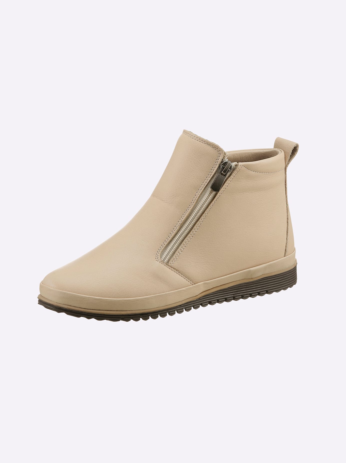 Stiefelette ANDREA CONTI, Damen, Gr. 41, beige (ecru), Glattleder, Leder, Rindsleder, Schuhe Stiefelette