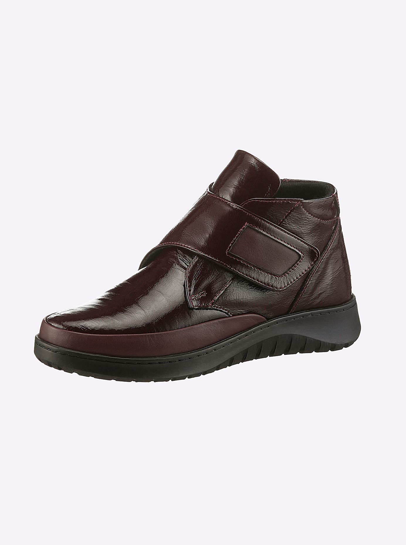Stiefelette CASUAL LOOKS, Damen, Gr. 41, rot (burgund), Lackleder, Schuhe Stiefelette