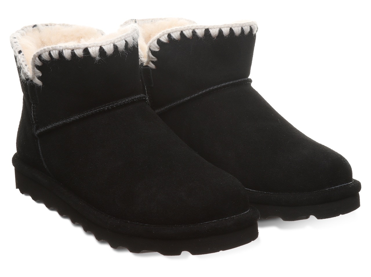 Winterboots BEARPAW "Yvonne", Damen, Gr. 39, schwarz, Veloursleder, Schuhe Winterboots, Schlupfstiefel, Snowboots mit Lammfellfutter