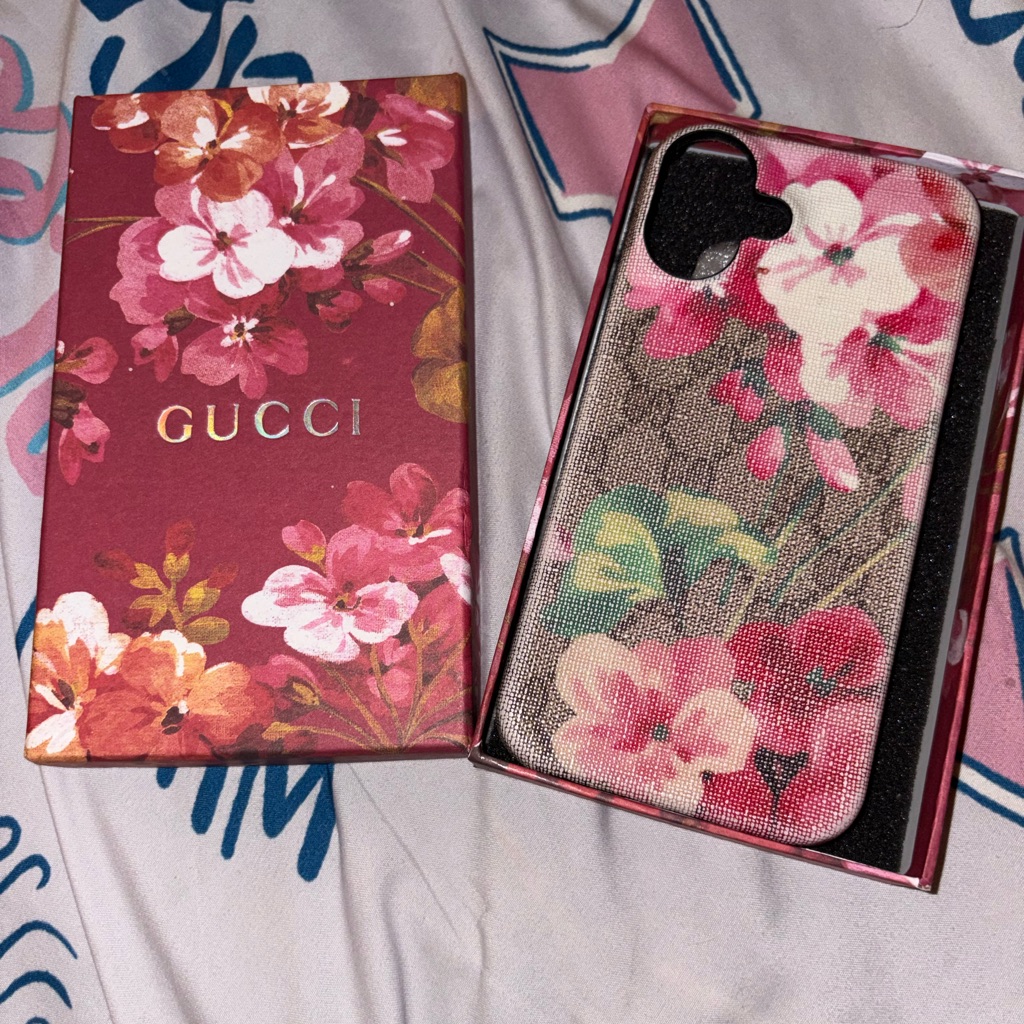 Gucci Cell Phones & Accessories | Gucci Pink And Green Floral Phone Case | Color: Green/Pink | Size: Os