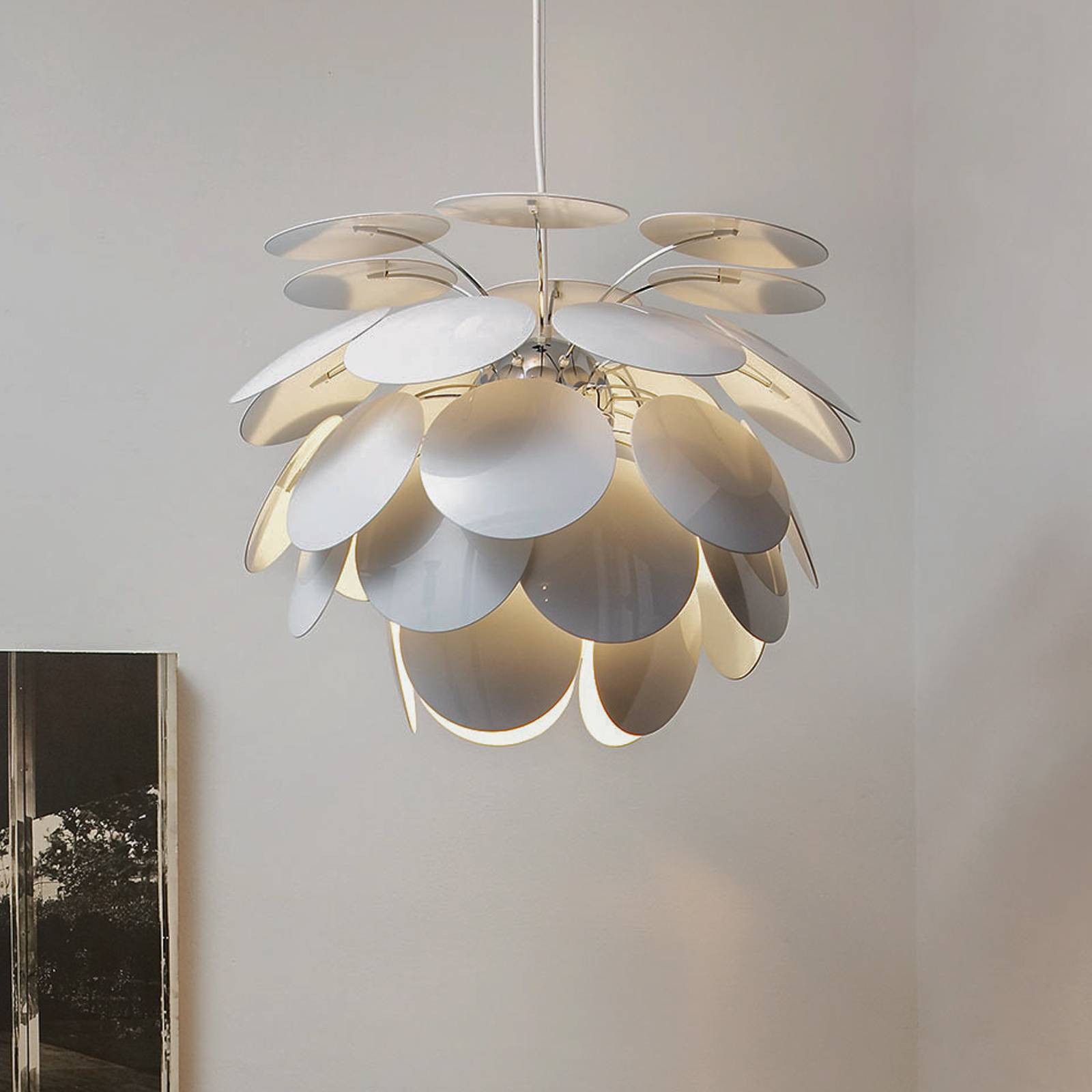 MARSET Design Hängelampe Discocó, dimmbar, weiß / opal, für Wohn- / Esszimmer, Kunststoff, Design, Pendelleuchte