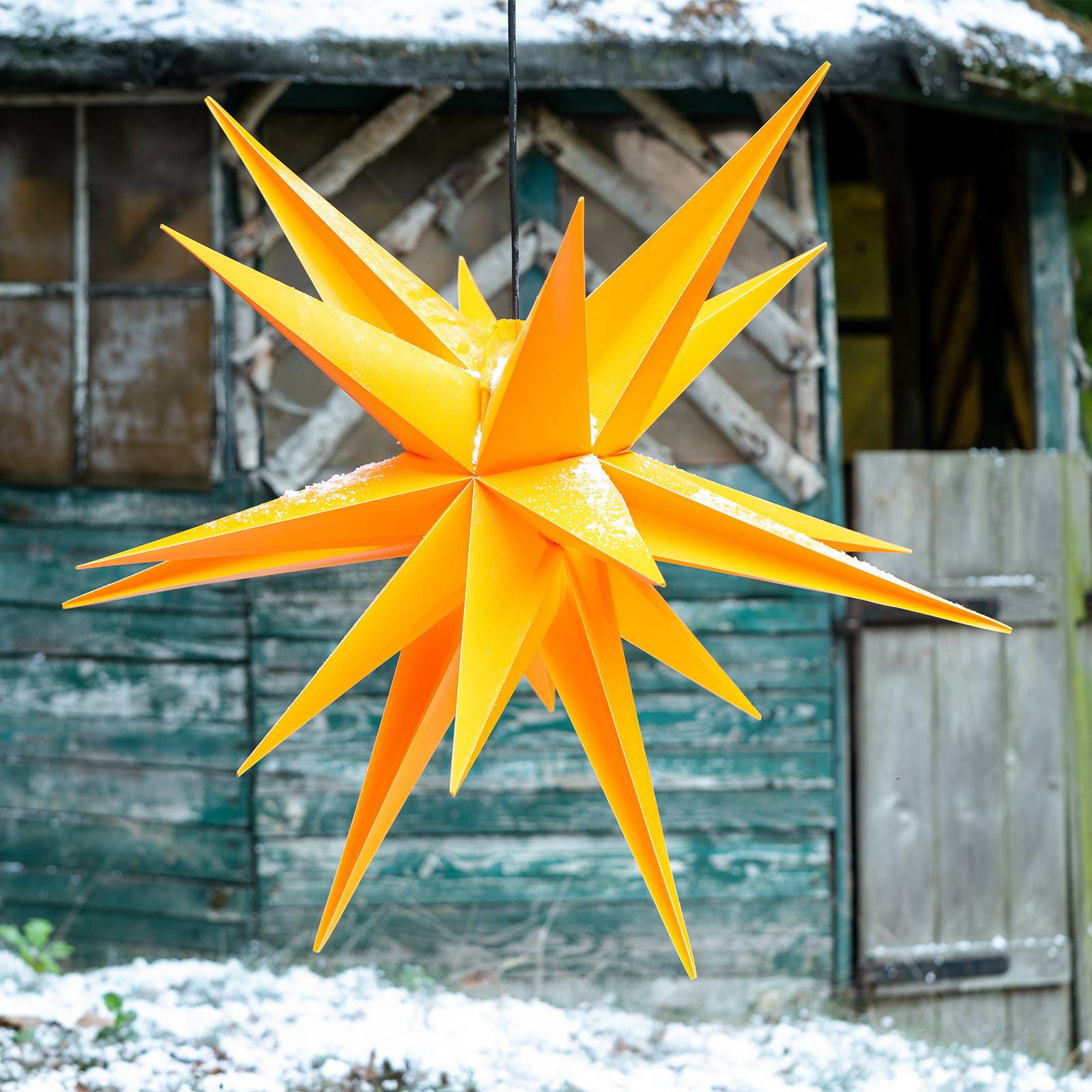 STERNTALER Gelber Kunststoff-Stern Jumbo Ø 1m außen 18 Zacken JUMBO, gelb / orange, Kunststoff