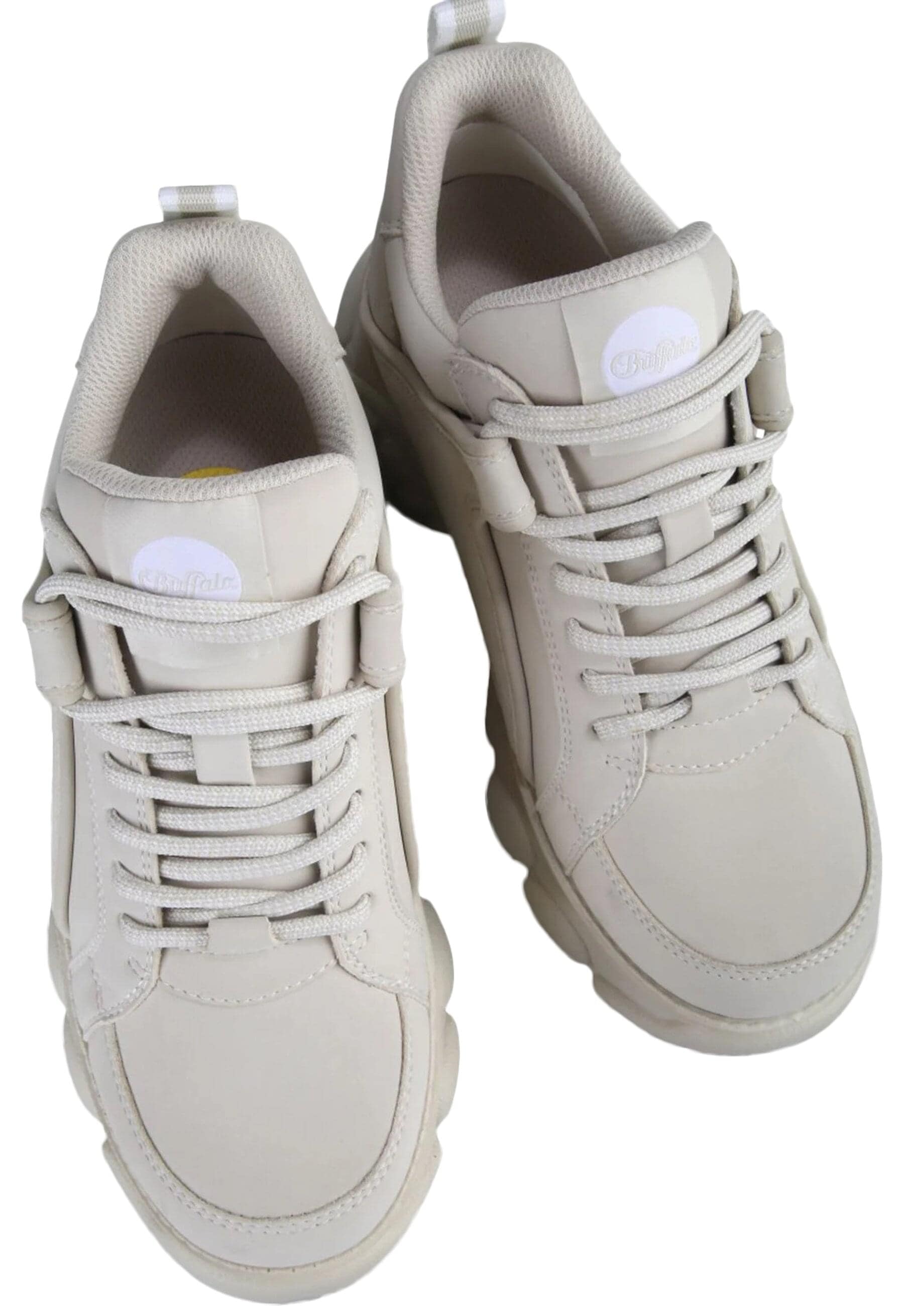Trainingsschuh BUFFALO "Buffalo Damen Buffalo Cld Corin Vegan Nubuck", Damen, Gr. 41, beige, Kunstfaser, unifarben, Schuhe