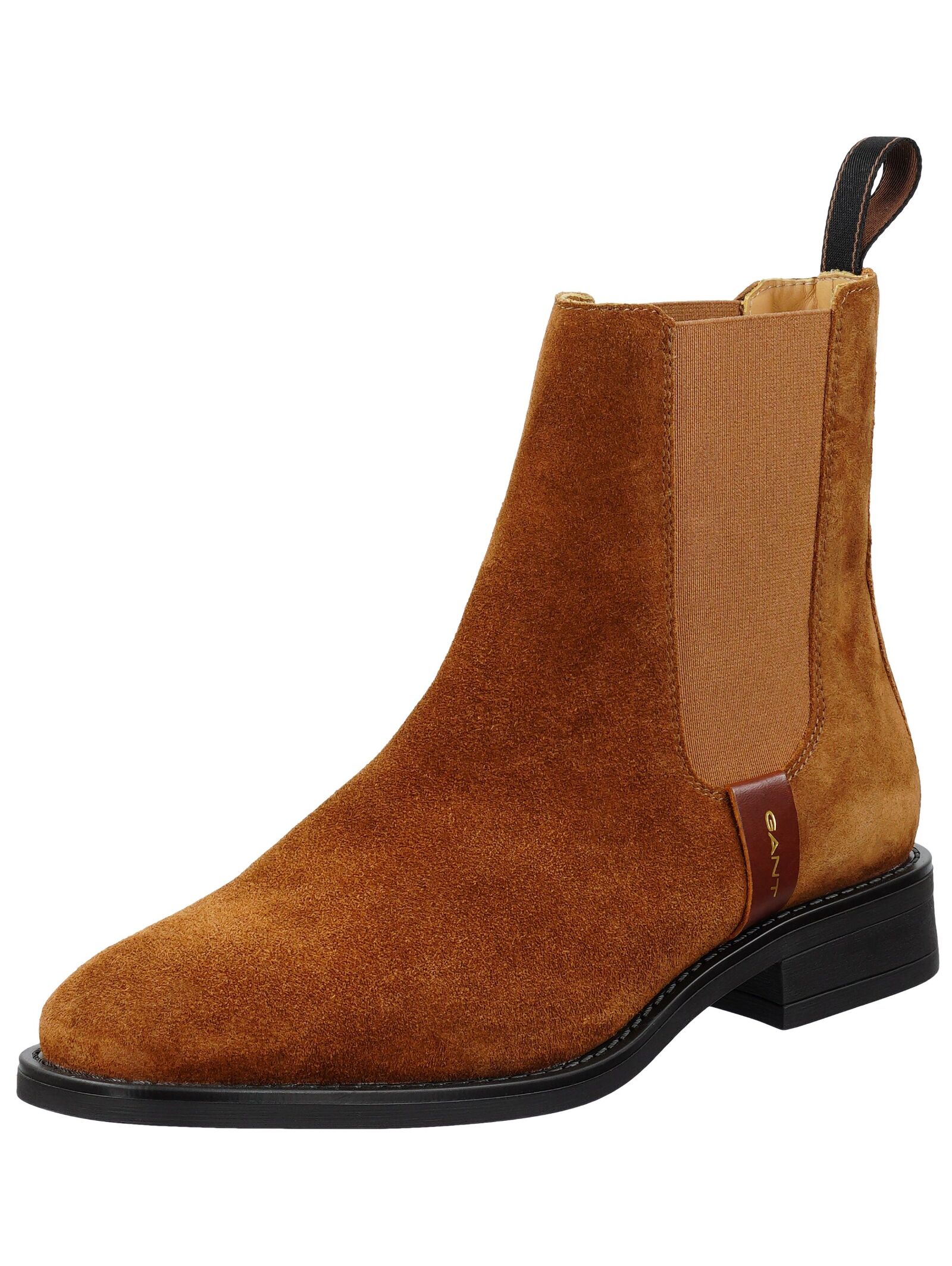 Stiefelette GANT "Gant Stiefelette Veloursleder/Textil", Damen, Gr. 38, braun (cognac), Textil, Veloursleder, Schuhe Stiefelette
