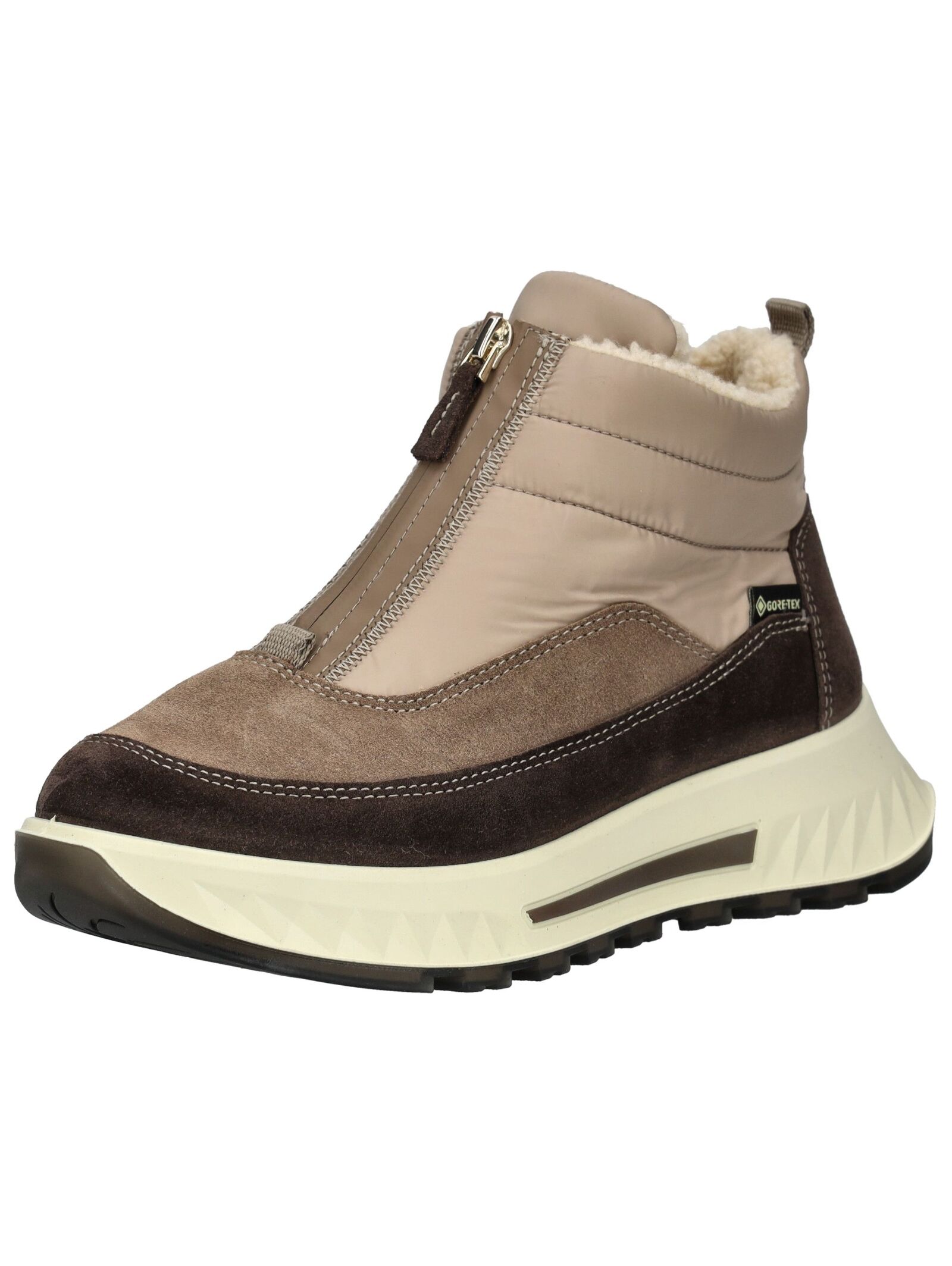 Stiefelette ARA "Ara Stiefelette Lederimitat/Textil", Damen, Gr. 39, braun, beige, Lederimitat, Textil, Schuhe Stiefelette
