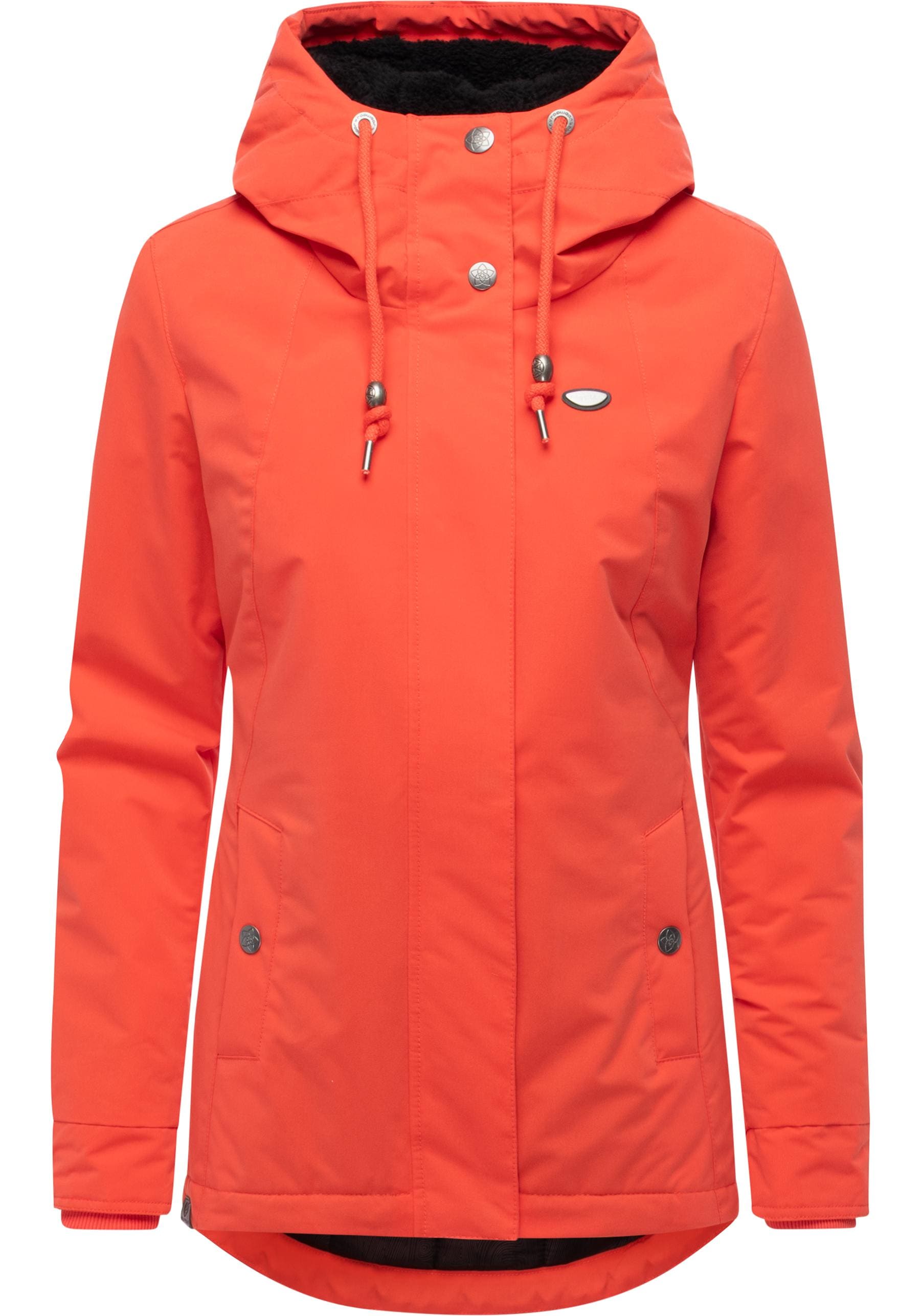 Kurzmantel RAGWEAR "Alvena YOUMODO", Damen, Gr. XS (34), rot, Obermaterial: 100% Polyester; Innenfutter: 100% Polyester; Wattierung: 100% Polyester, tailliert Po-bedeckend, hoch geschlossener Ausschnitt, Ärmel ohne Ärmelschlitz Rippbündchen, Mäntel...