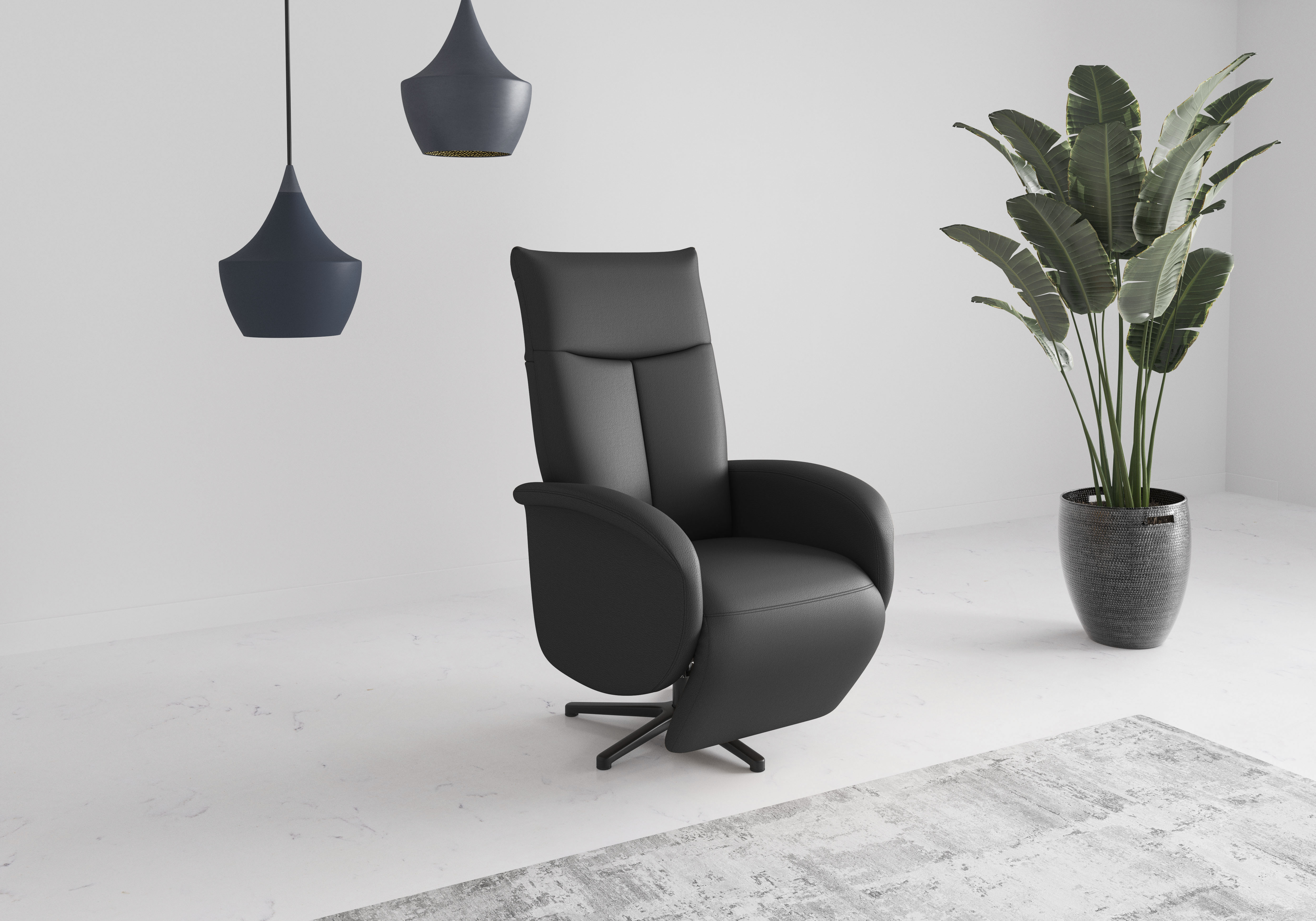 TV-Sessel SIT & MORE "Zora", schwarz, B:75cm H:112cm T:82cm, Sessel, wahlweise mit Aufstehhilfe, 2 Motoren und Akku