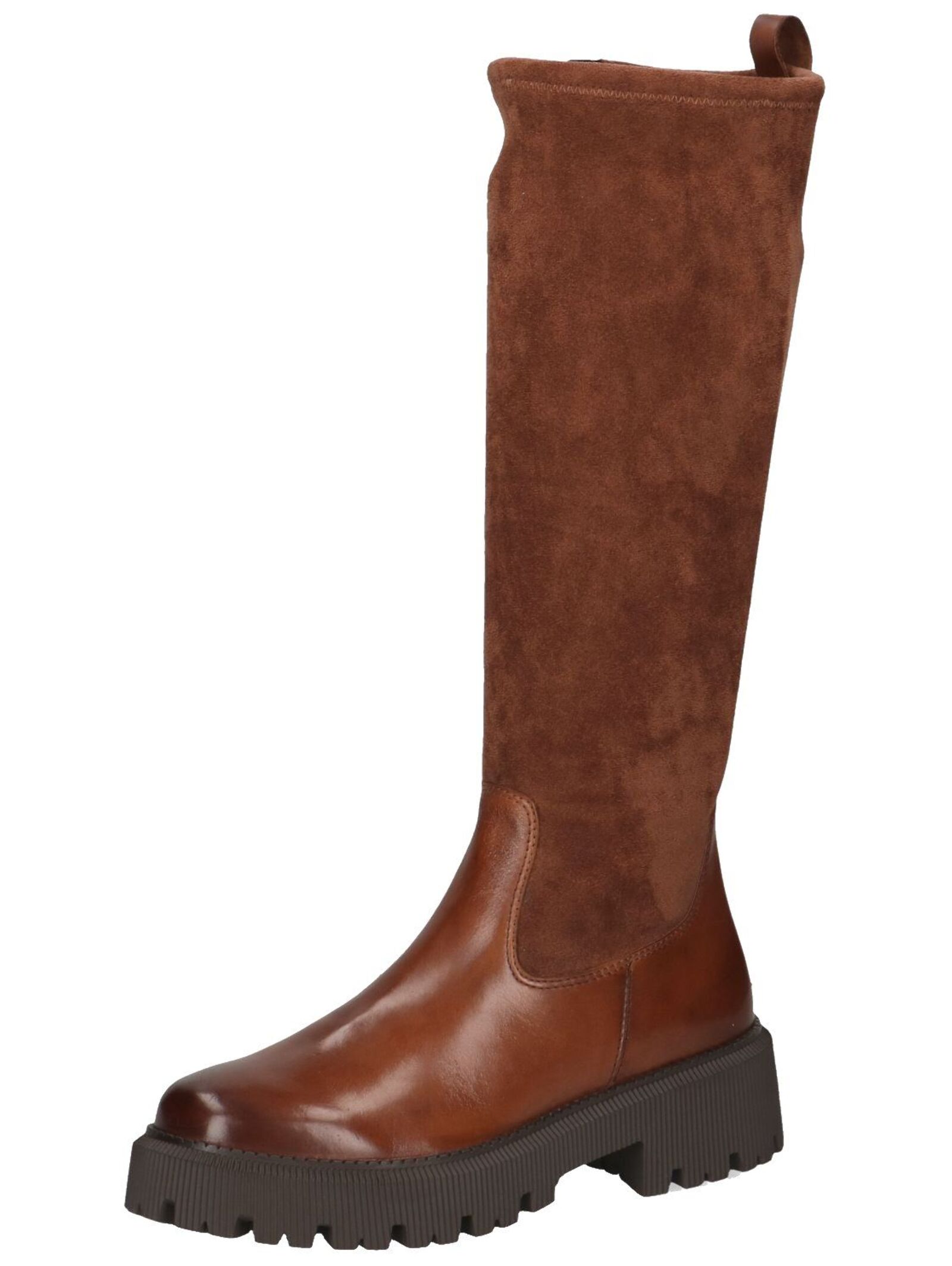 Stiefel CAPRICE "Caprice Stiefel Leder/Textil", Damen, Gr. 39, braun (cognac), Leder, Textil, Schuhe Stiefel