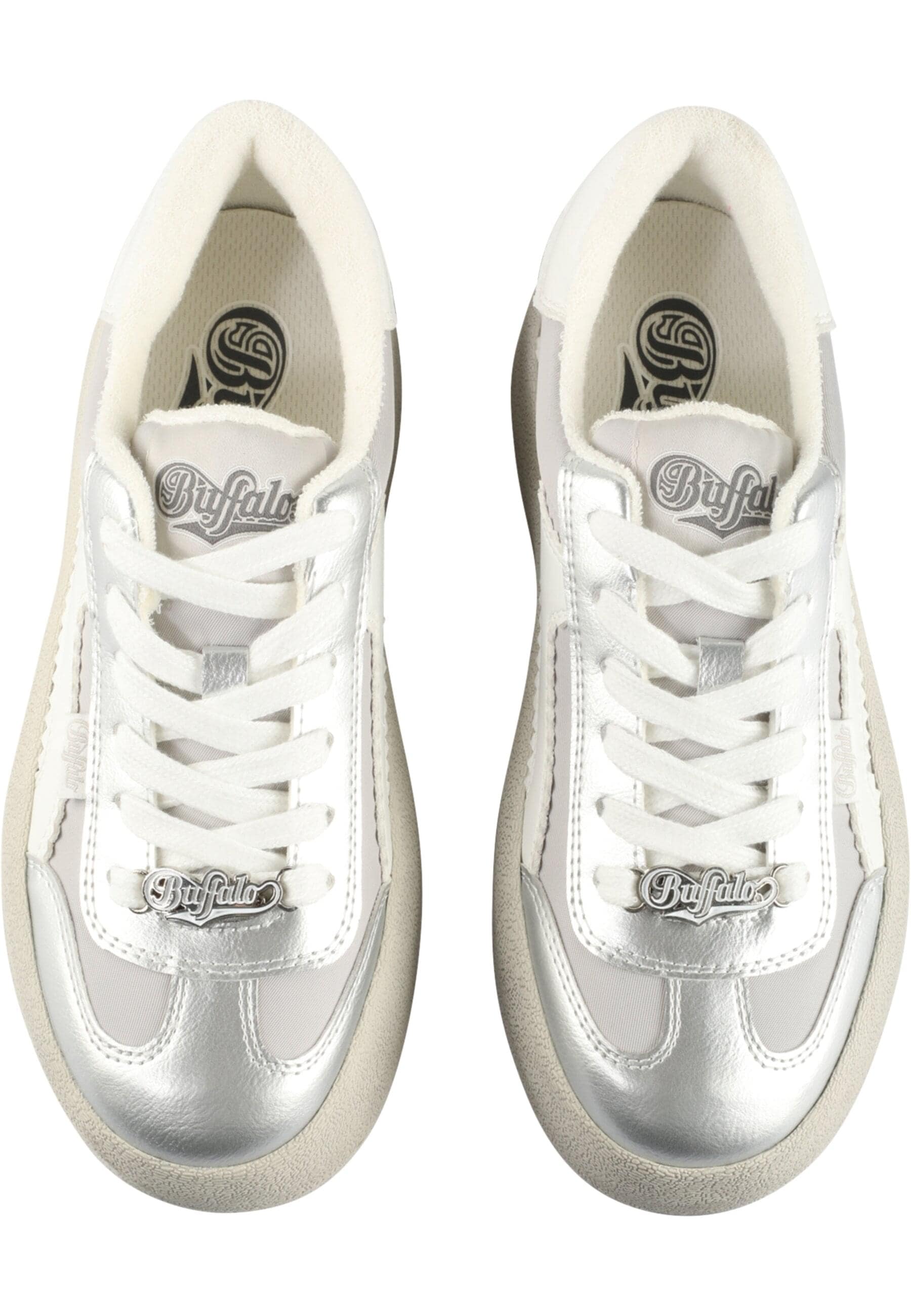 Trainingsschuh BUFFALO "Buffalo CAJO", Damen, Gr. 42, silber, weiß, Schuhe