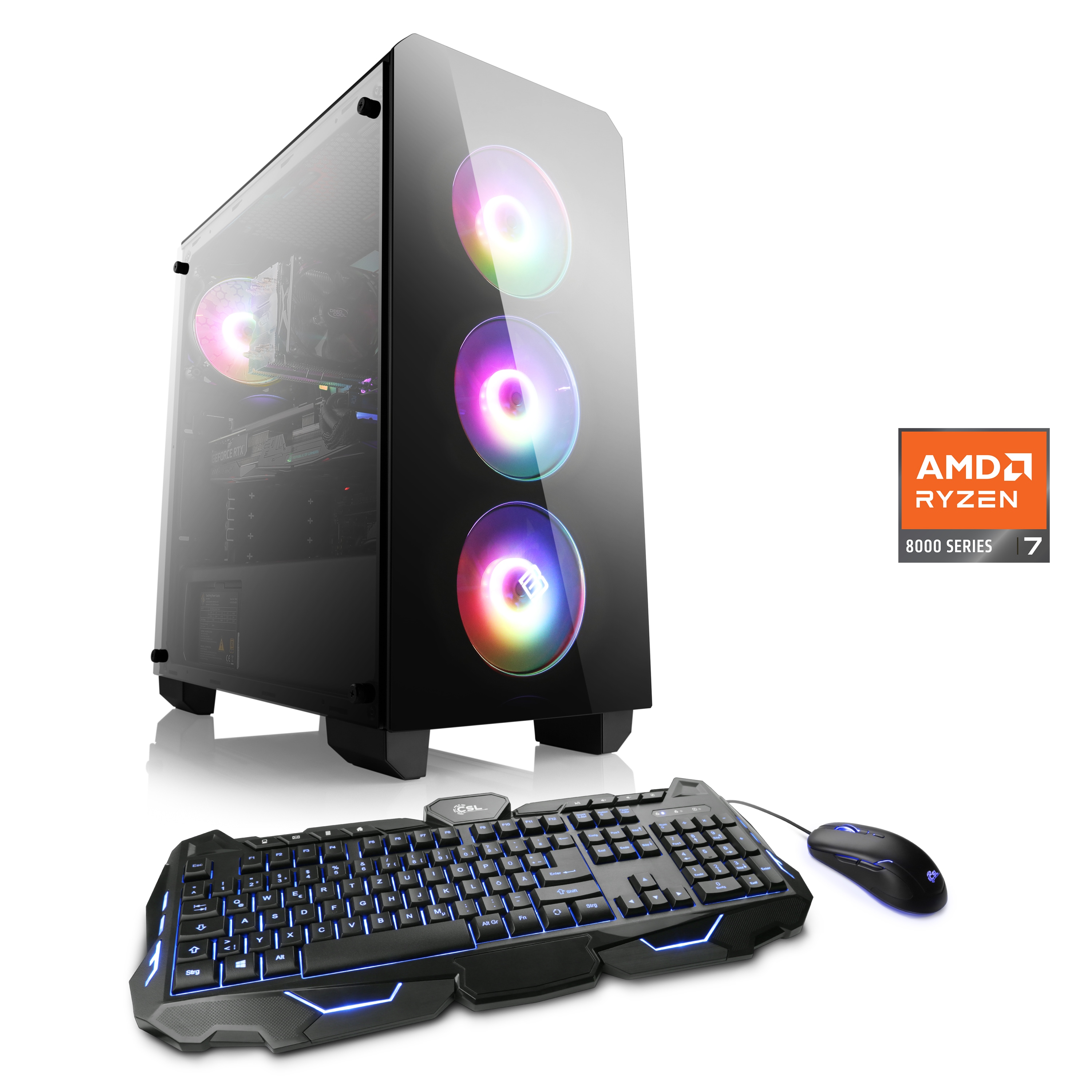 CSL Gaming-PC "Theseus V24624", schwarz, Microsoft Windows 11 Home (64 Bit), 16 GB RAM 500 GB SSD, Desktop-PCs Image