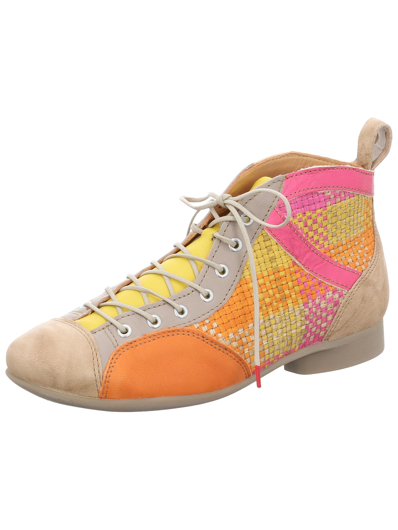 Schnürstiefelette THINK "Think Stiefelette Nappaleder", Damen, Gr. 39, rosa (fuchsia), Nappaleder, Schuhe Schnürstiefelette