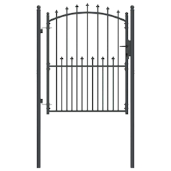 vidaXL Zauntor mit Spitzen Grau 150 x 100 cm Pulverbeschichteter Stahl Image