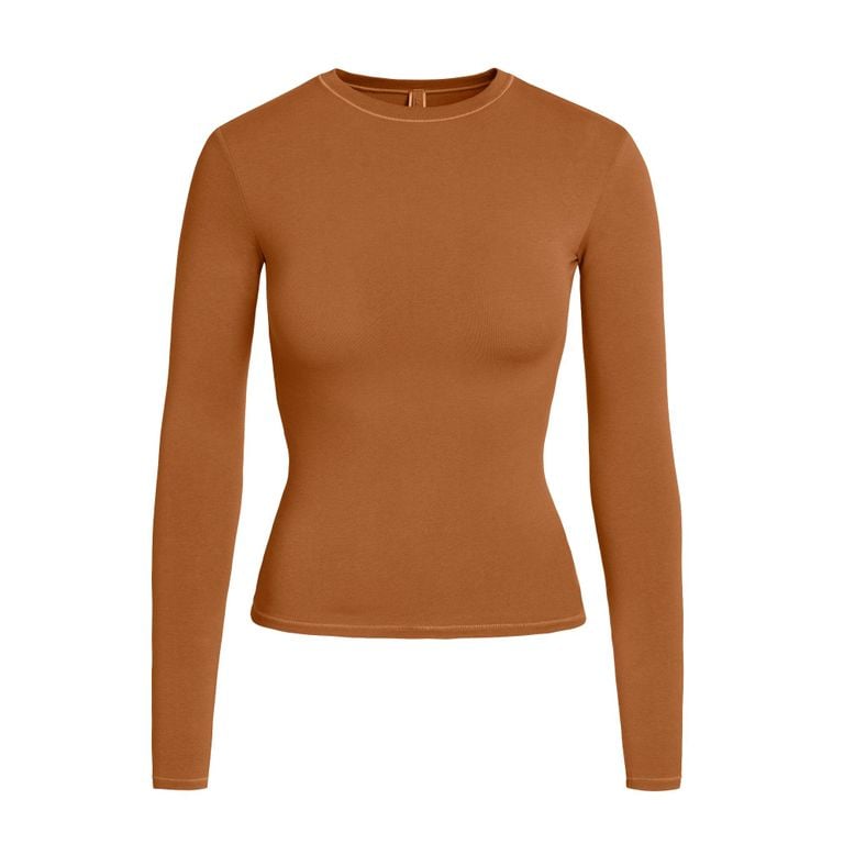 Long Sleeve T-Shirt - Brown - Skims Tops