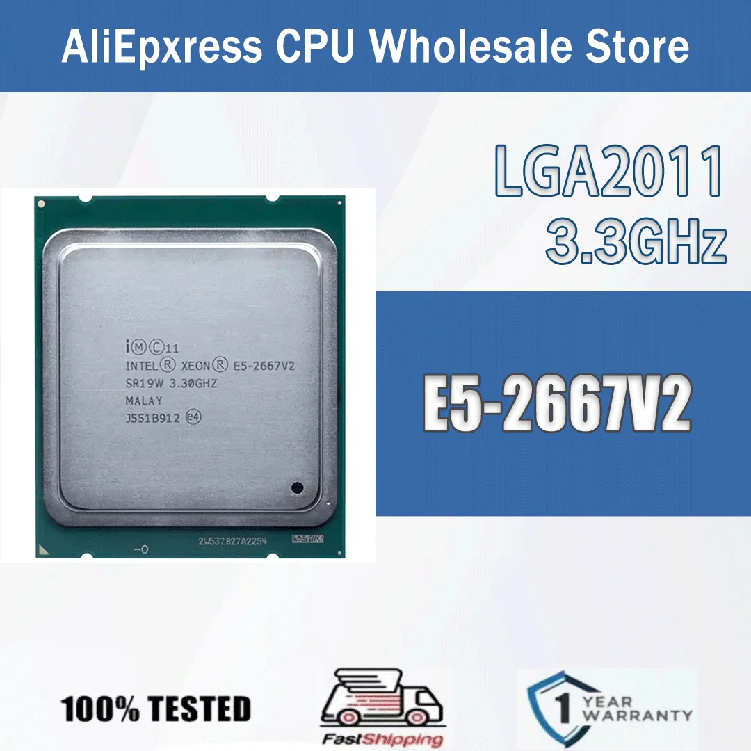Intel Xeon E5-2667V2 3,3 GHz 8 Kerne 16 Threads 25 MB 130 W E5 2667V2 Computer CPU Prozessor Server E5 2667 V2 Paket LGA 2011 Image