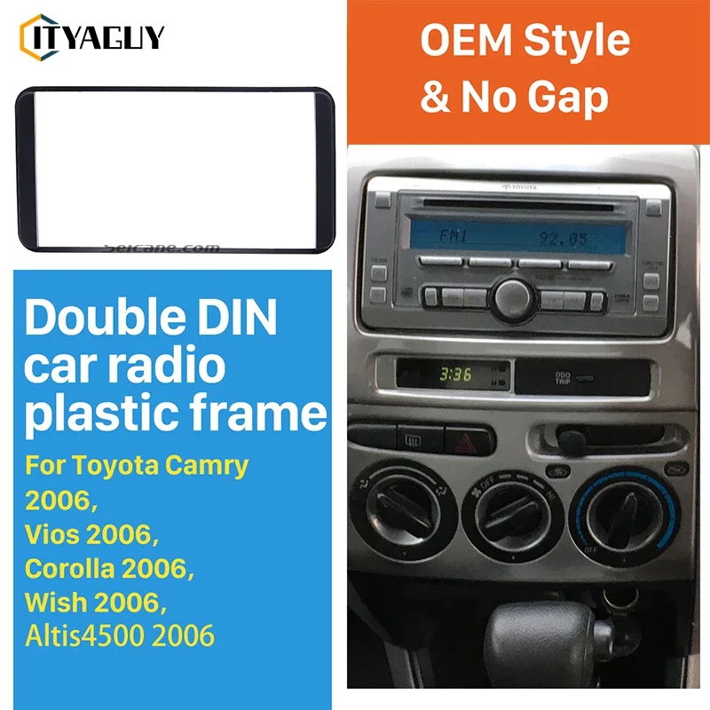 2 Din Autoradio DVD Stereo Fascia Panel Trim Kit für 2006 Toyota Camry Vios Corolla Wish Altis 4500 Audio Abdeckung Rahmen