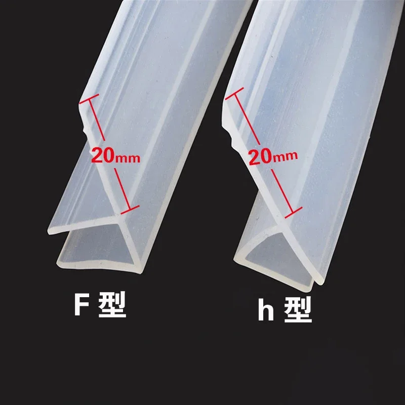 Verbreiterte F/H-Form Silikon-Gummi Duschkabinen-Tür Fensterglas Dichtungsstreifen Wetterschutzleiste für 6/8/10/12 mm Glas