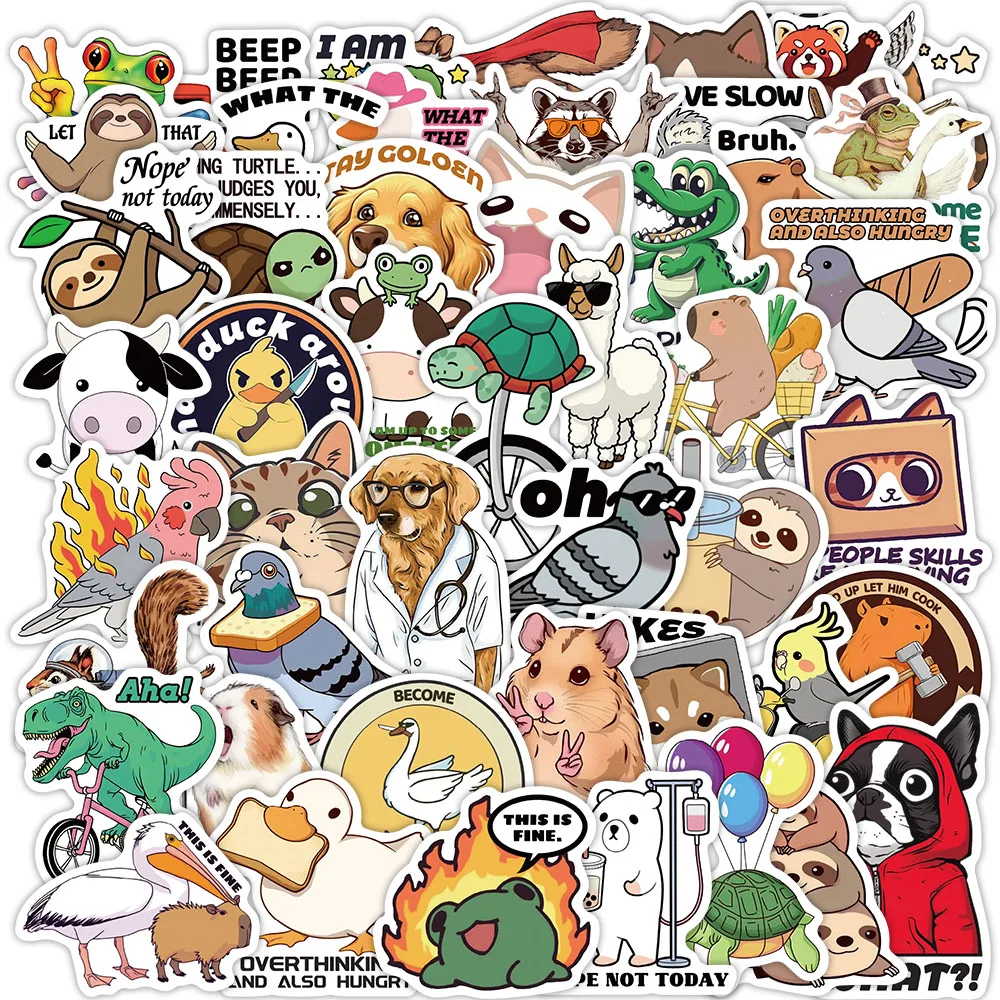 50PCS Cartoon Spaß Tier Graffiti Aufkleber Gitarre Notebook Gepäck Telefon Fall DIY Wasserdichte Aufkleber Image