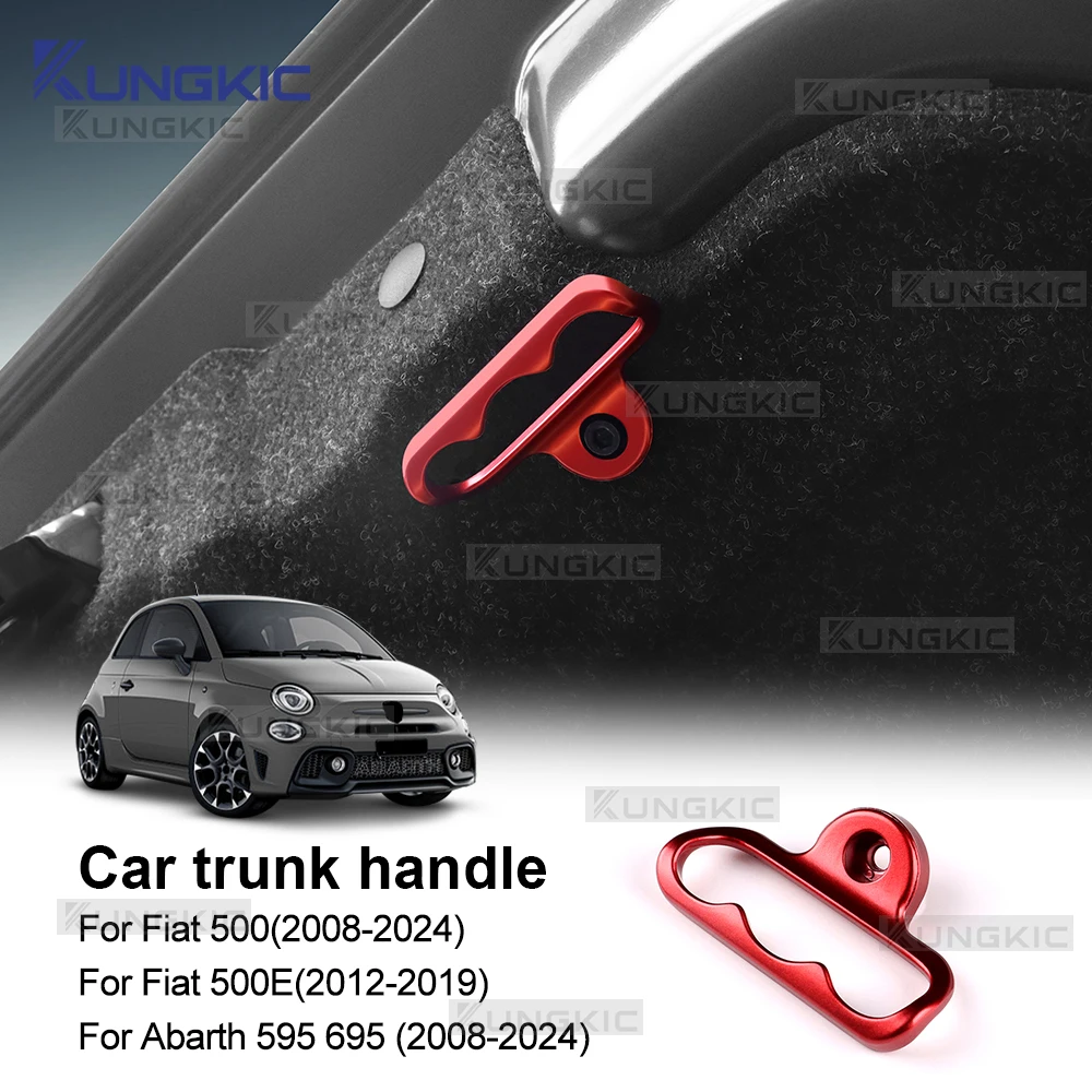 Couvercle de porte de coffre arrière de voiture, pour Abarth 595 695/Fiat 500 2008 2009 2010 2011 2012 2013 2014 2015 2016 2017 2018 2019 2020 2021 2022 2023 2024 Fiat 500E 2012–2019,de poignée en