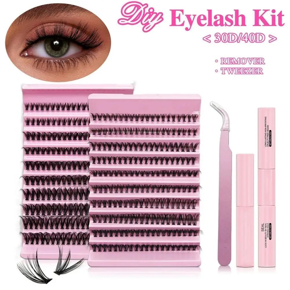 DIY Persönliche Wimpern 30/40D Wimpern Cluster Natürliches Aussehen Wispy Lashes 6-16MM D Lockiges Haar Persönliche Cluster Wimpern Flauschig Image