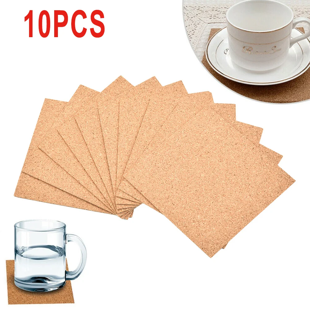  10Pcs Kork Untersetzer Platz Dicke Kork Matte DIY Trägerblatt Für Home Bar Haushalt Küche DIY Desktop Dekoration Kork Pads Image