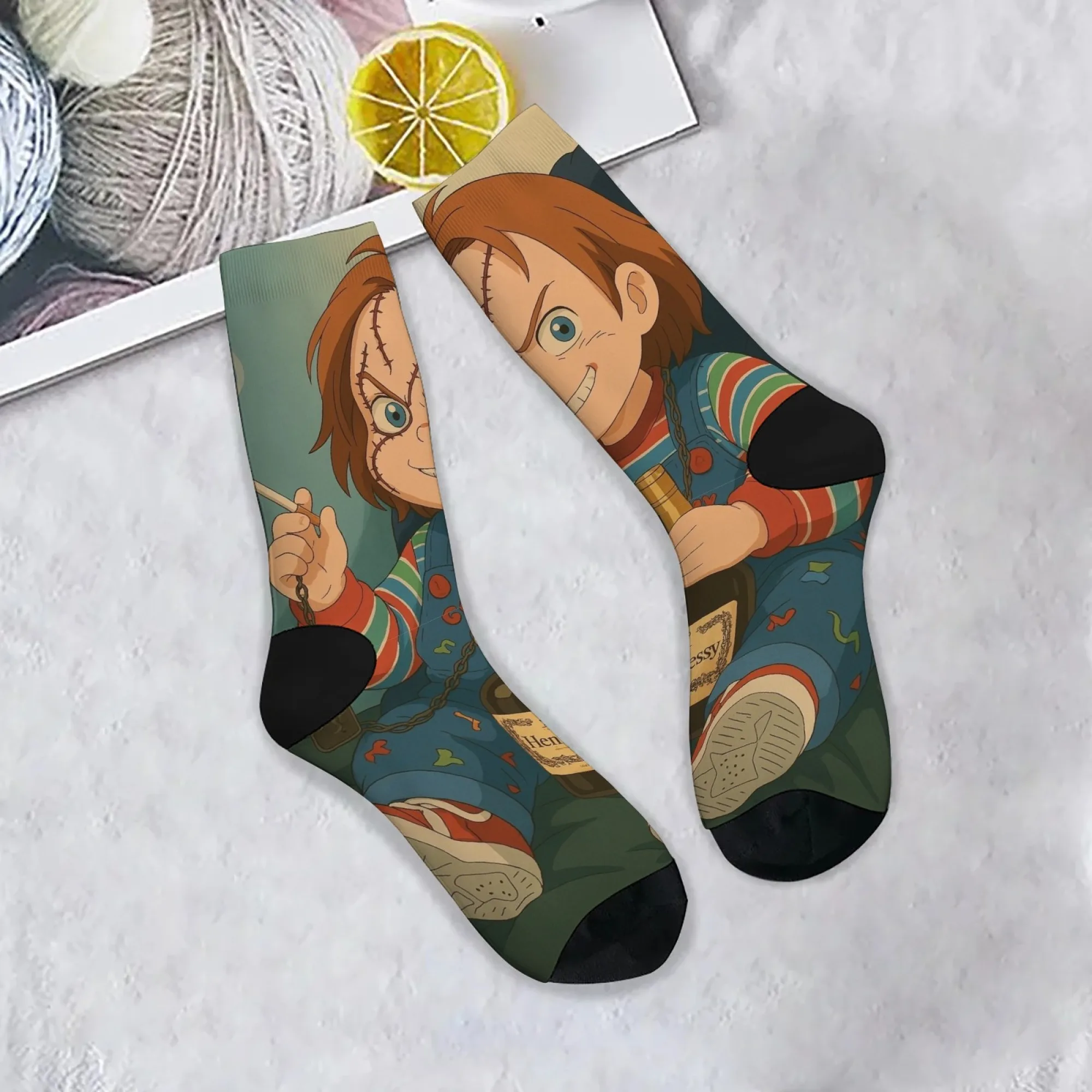 Comic Chucky Doll Happy Socken Party Geschenk Neuheit Lustige Cartoon Herrensocken Harajuku Retro Stil Crazy Street Hip-Hop Trend Socken Image