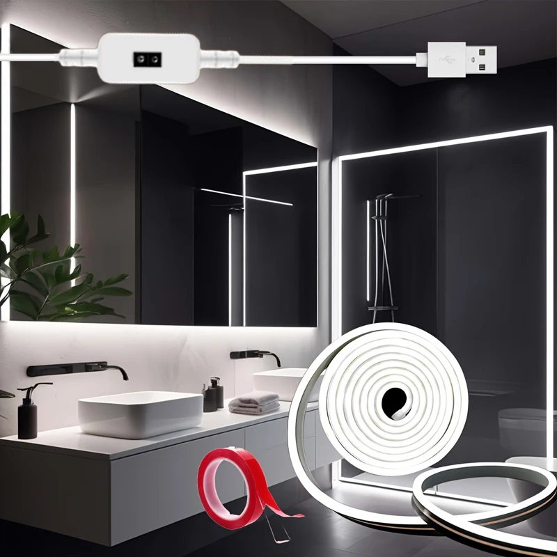 USB-Neon-Lichtschlauch, flexibel, wasserdicht, LED-Streifen mit Touch-/Handsensor, Dimmer-Steuerung für Zuhause, Party, Wand, TV, Hintergrundbeleuchtung, Dekoration