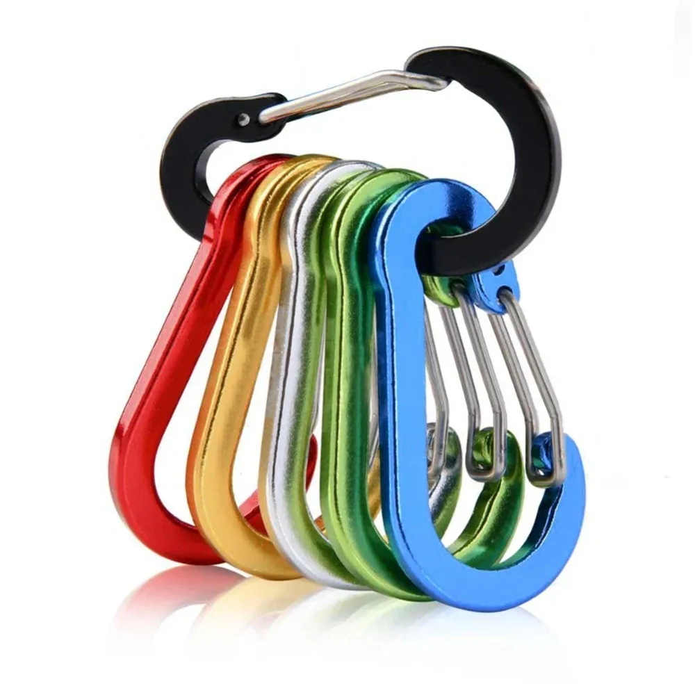 Karabiner Clip Aluminium Legierung Schlüsselbund Lock Schnalle Snap D-Ring Clip Outdoor Rucksack Camping Multi Tool Angeln Wandern Haken Image