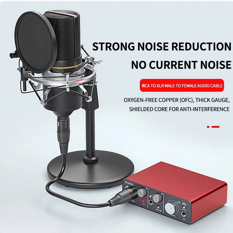 3-PIN XLR Kabel 3*18AWG Stecker auf Buchse Mikrofon Bühne Licht DMX Kabel für Audio Mixer Lautsprecher Verstärker Image