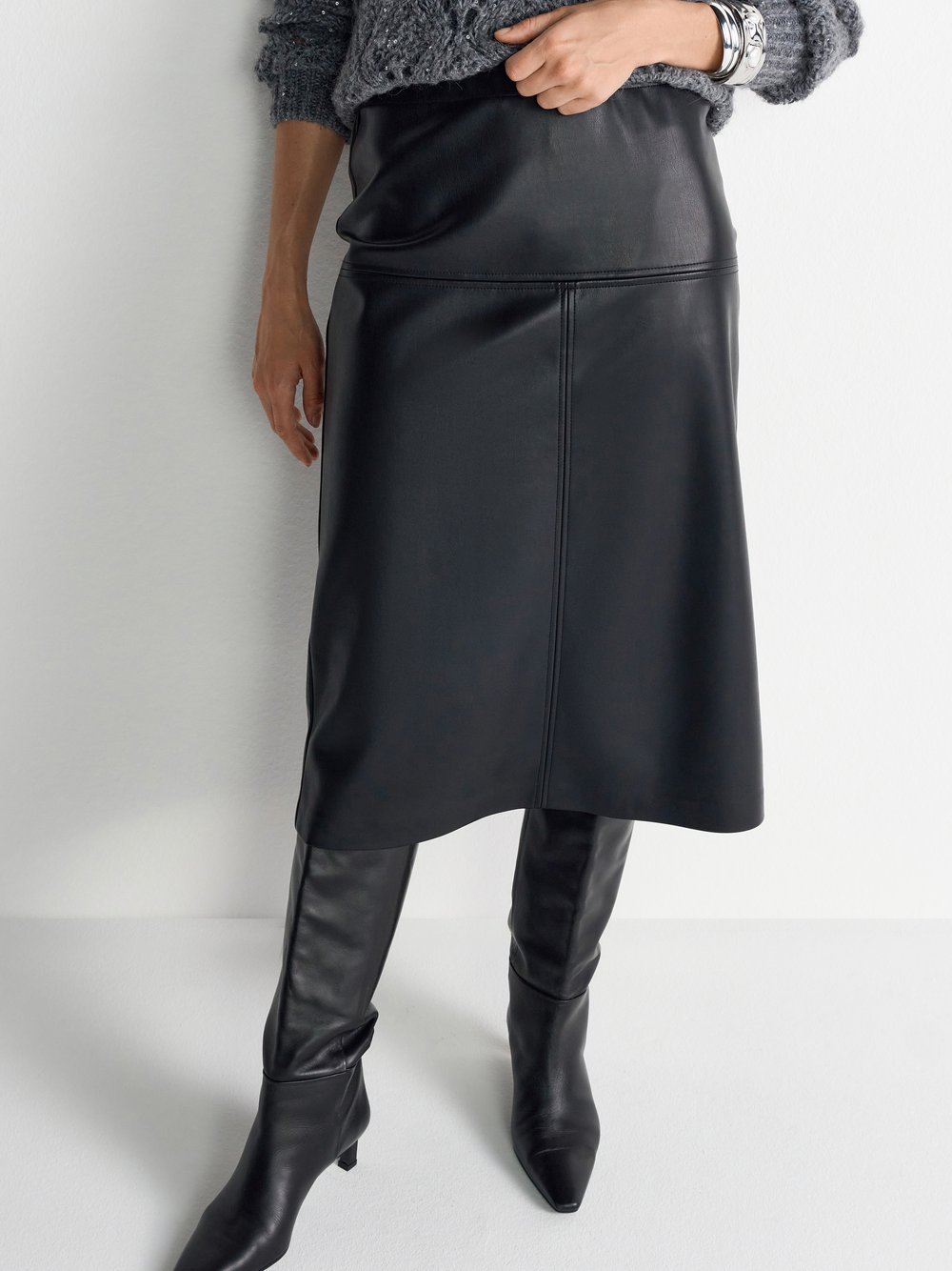 Rich & Royal Kunstlederrock Damen schwarz, 38