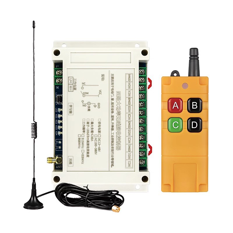 AC110V 220V 380V 30A 433 MHz 4CH Wireless Relay RF Remote Control Switch ReceiverTransmitter