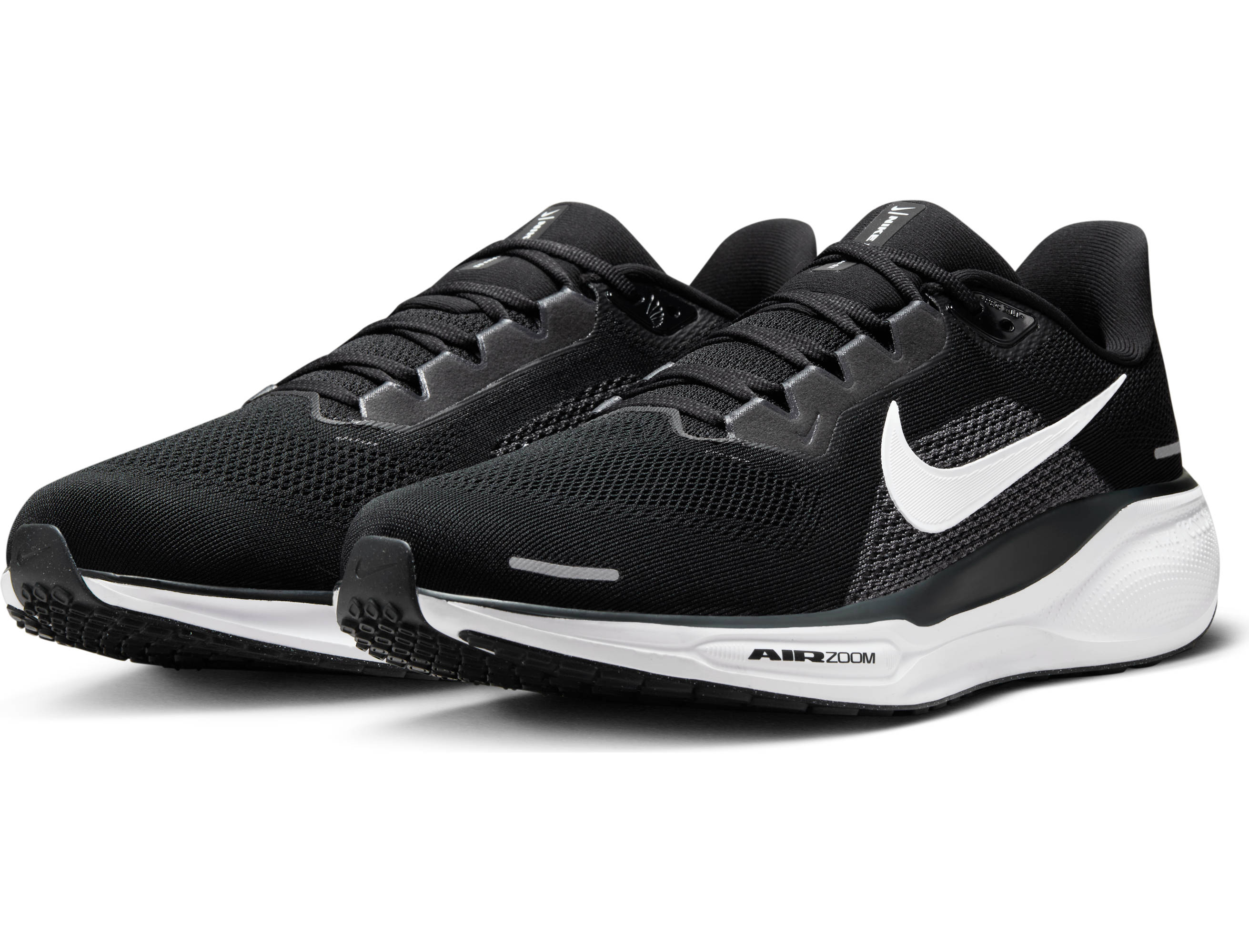 Laufschuh NIKE "AIR ZOOM PEGASUS 41 WIDE", Herren, Gr. 45,5, schwarz, weiß, anthrazit, Textil, Schuhe Laufschuh