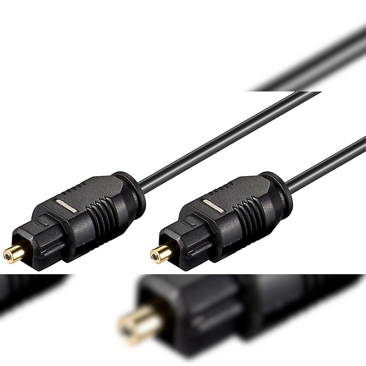 Goobay 50938 Lichtwellenleiterkabel, 10 m, Schwarz - Toslink-Stecker > Toslink-Stecker, ø 2,2 mm Image