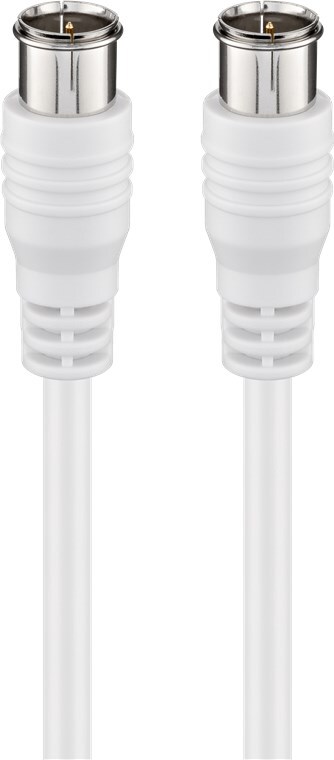 Goobay 50747 F-Quick SAT Anschlusskabel (80 dB), 2x geschirmt, 1.5 m, Weiß - F-Stecker (Quick) > F-Stecker (Quick) (vollständig geschirmt) Image