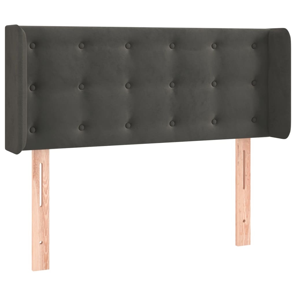 vidaXL Kopfteil mit Ohren Dunkelgrau 83x16x78/88 cm Samt Image