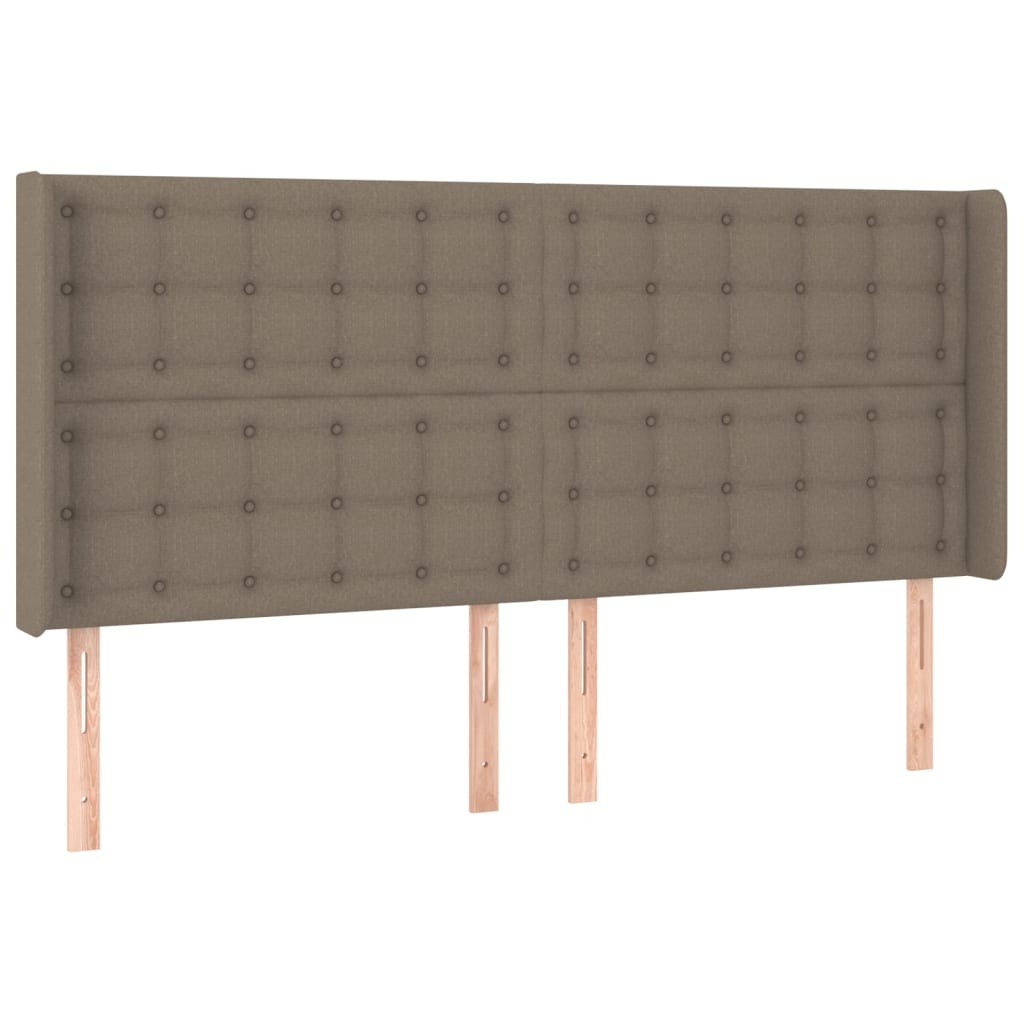 vidaXL Kopfteil mit Ohren Taupe 163x16x118/128 cm Stoff Image