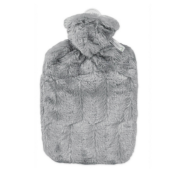 Wärmflasche Klassik Hochflor-Flauschbezug grau HUGO FROSCH Image