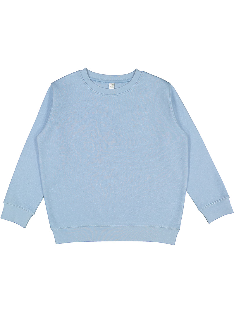 LAT L2225 Youth Fleece Sweatshirt in Light Blue size Medium | Cotton/Polyester Blend 2225LA, 2225