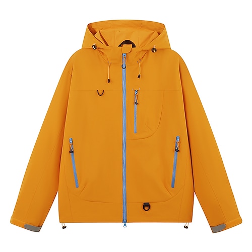 Damen Kapuzenjacke Jacke mit durchgehendem Reißverschluss Mit Taschen Langarm Oberteil Athleisure Herbst Winter Einfarbig Wasserdicht Winddicht Wandern Outdoor Laufen Sportbekleidung Sportkleidung Image