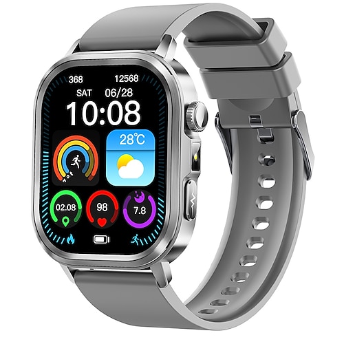 iMosi ET573 Smartwatch 1.95 Zoll Smartwatch Fitnessuhr Bluetooth EKG PPG Temperaturüberwachung Schrittzähler Kompatibel mit Android iOS Damen Herren Langer Standby Freisprechanrufe Wasserdicht IP68 Image