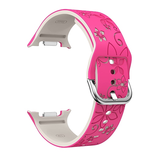 Uhrenarmband für Samsung Galaxy Uhr 8 40/44mm Watch 8 Classic 46 mm Silikon Ersatz Gurt Niedlich Wasserdicht Verstellbar Sportarmband Moderne Schnalle Blumen bedruckt Armband Image