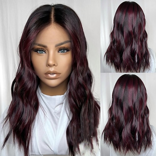 Remy Echthaar 5x5 Verschluss 13x4 Spitzenfront Perücke Kurzer Bob Brasilianisches Haar Gewellt Mehrfarbig Perücke 150% 180% Haardichte mit Babyhaaren Hervorgehobenes / Balayage-Haar 100% Unbehandelt Image