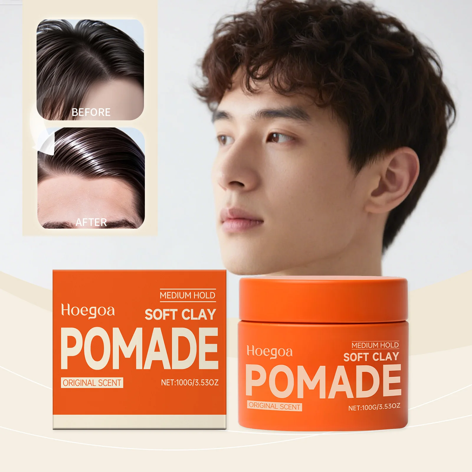 Original Hair Wax Long-Lasting Hair Gel Men Strong Hold Hairstyle Finished Hair Styling Clay Mud Hair Cream Refreshing Hair Wax