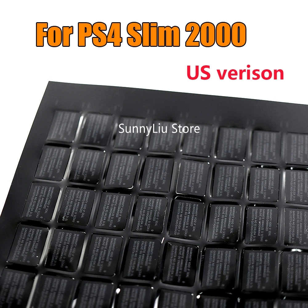 100pcs For Playstation 4 PS4 slim 2000 Console Housing Shell Slim Black Back Mark Tag Paste Sticker Label Seal UK US verison