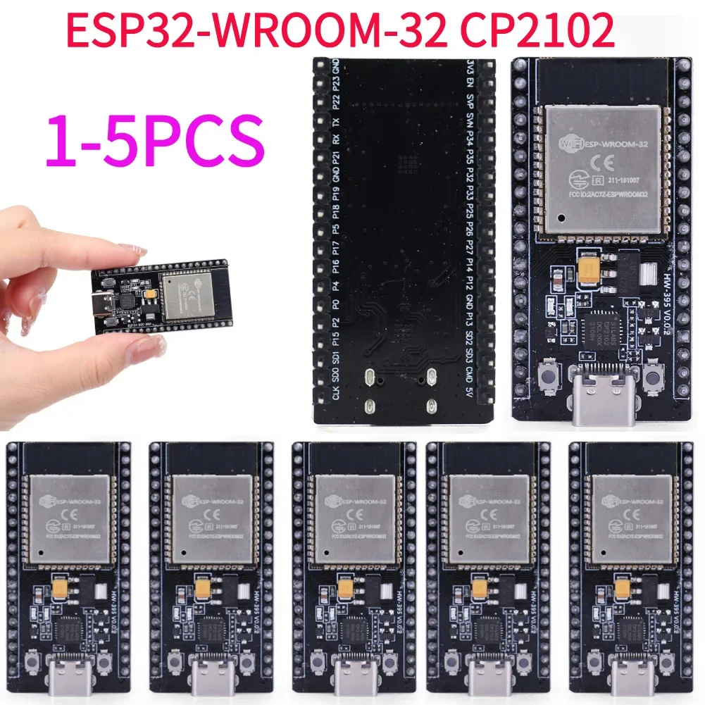 1-5 Stücke ESP32 Entwicklungsboard TYPE-C USB CP2102 WiFi + Bluetooth ESP32-WROOM-32 32 Mbit SPI Flash 2412-2484 MHz Erweiterungsplatine Image